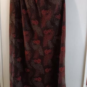 Womens cato brown red floral skirt size 14-16w